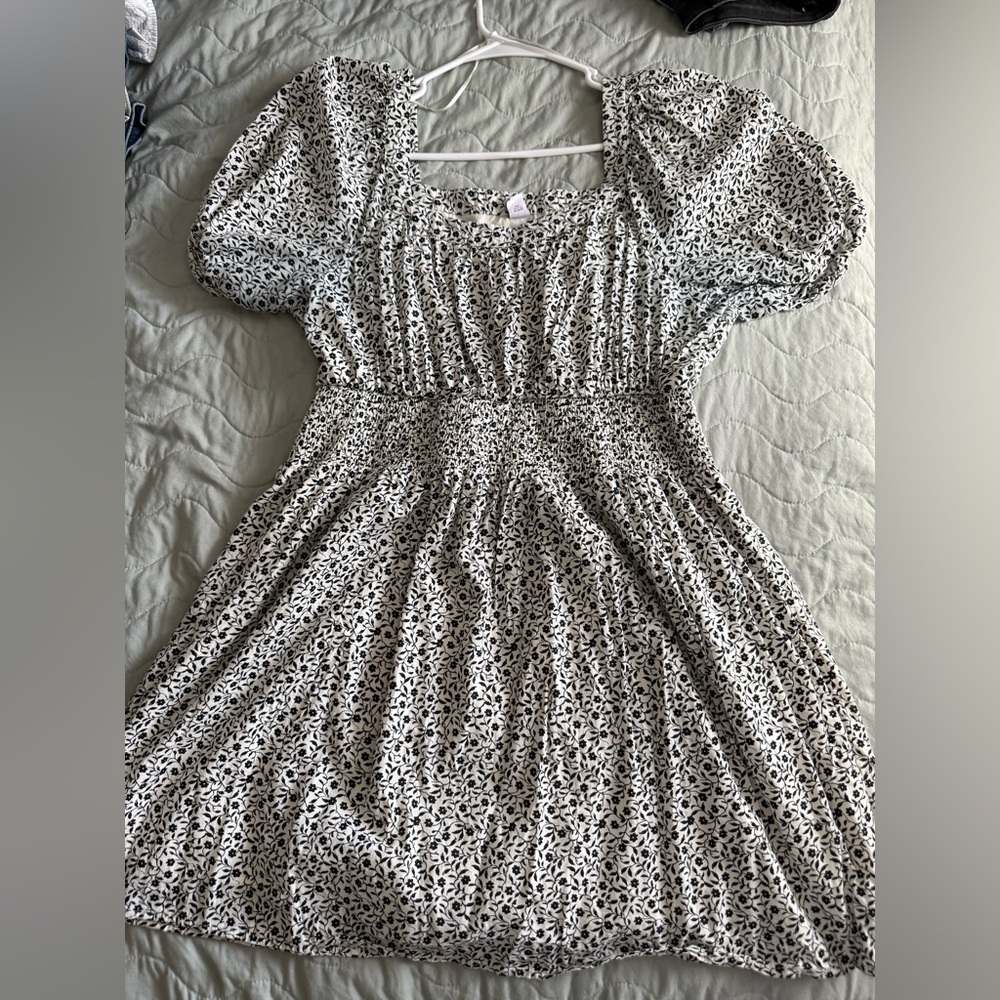 Black and White Floral Dress